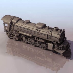 老式蒸汽机车3d模型
