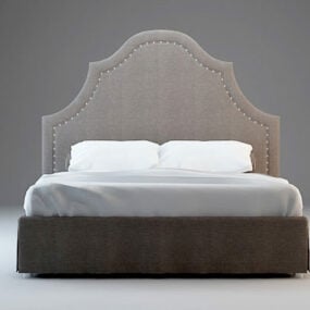 Vintage Style Bed Set Furniture 3d model