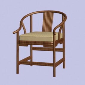 Vintage Wood Arm Chair 3d model