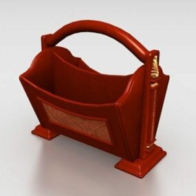 Vintage dřevěný stolní organizér 3D model