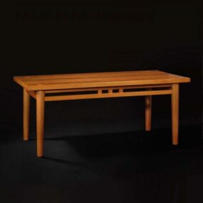 שולחן אוכל וינטג' מעץ דגם תלת מימד