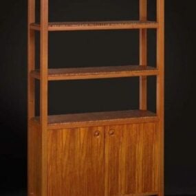 Vintage Wooden Display Cabinet 3d model