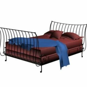 Model 3D łóżka z kutego żelaza w stylu vintage