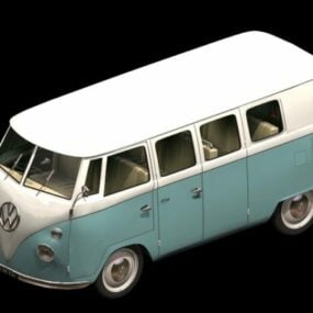Model 3D zielonego minibusa