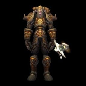 Male Night Elf Warrior Character 3d-modell