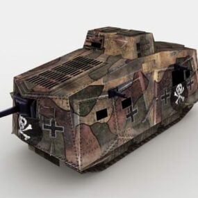 WW1 Tyskland A7v Tank 3d-modell