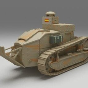 Mô hình 1d xe tăng Renault Ft Ww3