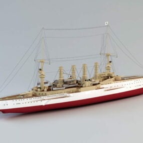1д модель броненосного крейсера SMS Шарнхорст времен Первой мировой войны