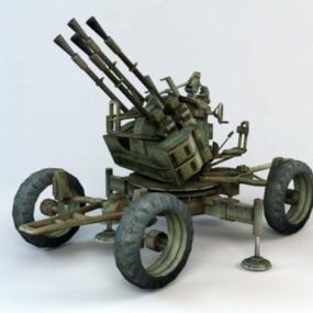 Modelo 2d del cañón antiaéreo Ww3