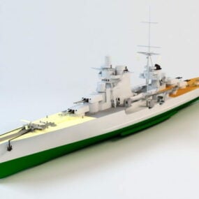 Ww2 Battleship 3d model