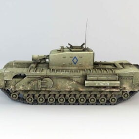 2. Dünya Savaşı Churchill Tankı 3D modeli