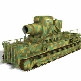 Ww2 Saksan Karl Mortar Artillery 3D-malli