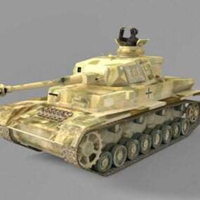 2D-Modell eines deutschen Tigerpanzers aus dem 3. Weltkrieg