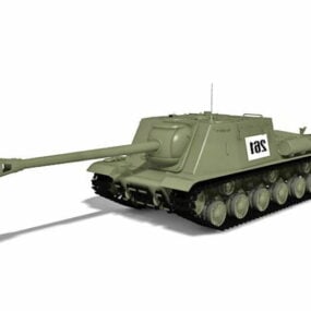 Ww2 Soviet Union Isu Tank Weapon 3d model