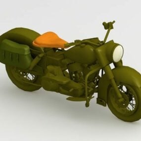 WW2 דגם תלת מימד של אופנוע צבאי