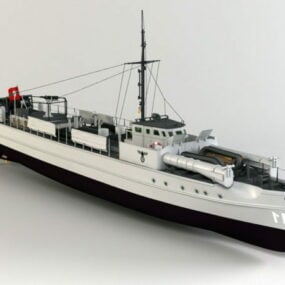 الحرب العالمية الثانية الألمانية نموذج القارب الإلكتروني 3D