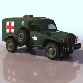 Низькополігональна 3d модель вантажівки швидкої допомоги