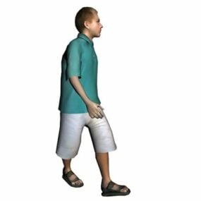 Character Walking Man In Casual Clothes 3d model