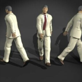 スーツを着て歩く男3Dモデル