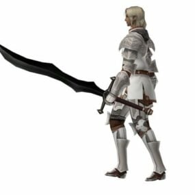 Modelo 3d de personaje de caballero medieval caminando