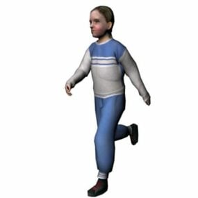 Karakter Walking Teen Boy 3d-modell