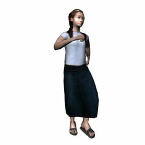 Walking Woman Character 3d model