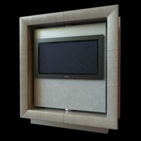 דגם תלת מימד של טלוויזיה תלויה על הקיר