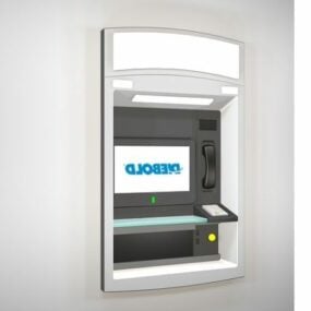 Vægmonteret ATM Kiosk 3d model