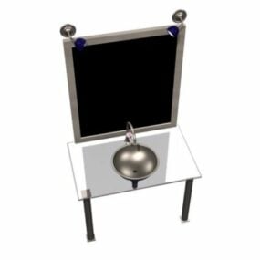 Wall Mounted Glass Vanity 3d model