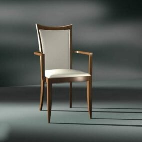 带扶手胡桃木餐椅3d模型