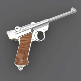Modello 3d della pistola a pietra focaia vintage