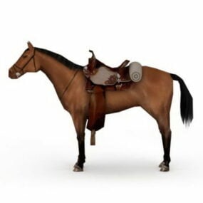 Kriegspferd mit Sattel 3D-Modell