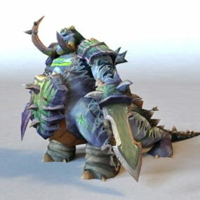 Warcraft Pit Lord animoitu ja Rigged 3d-malli