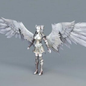 3d модель дівчини-янгола-воїна