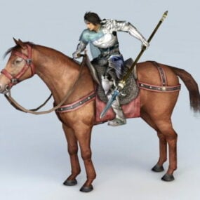 Warrior Riding Horse 3d model