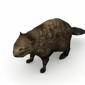Model 3D dzikiego bobra zwierzęcego podmokłego