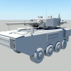 Modelo 3d de veículo de combate de infantaria com rodas