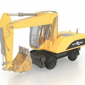 Wheeled Excavator Heavy Machine 3d model