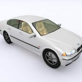 White Bmw Car 3d model