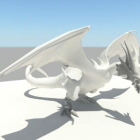 Modello 3d del drago bianco
