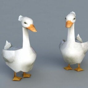 White Ducks Animals 3d model