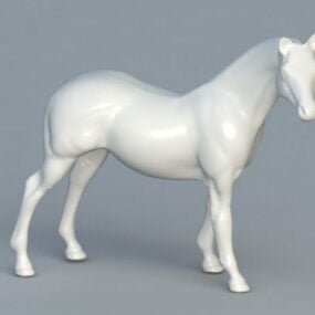 Statue de Cheval Blanc Animal modèle 3D