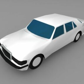 3д модель белого автомобиля Мерседес