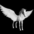 White Pegasus Horse