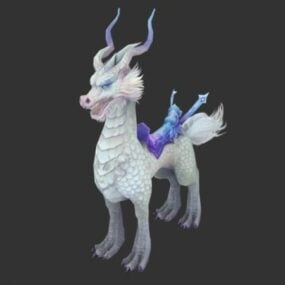 Weißes Qilin-Charakter-3D-Modell
