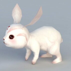 White Rabbit Cartoon 3d model