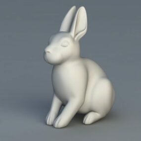Beyaz Tavşan Heykeli 3d modeli