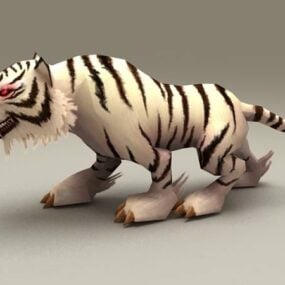 bílý tygr Rigged & Animovaný 3D model