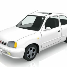 Model 3D białego dwudrzwiowego coupe