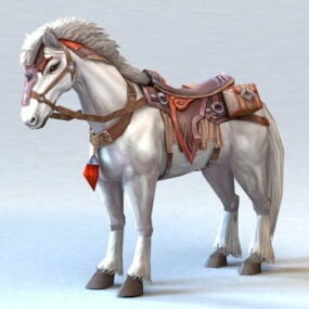 Model 3D białego konia bojowego